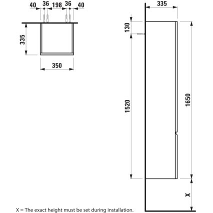 LAUFEN H4831220954791 - Koupelnová skříňka PRO 165 cm dub