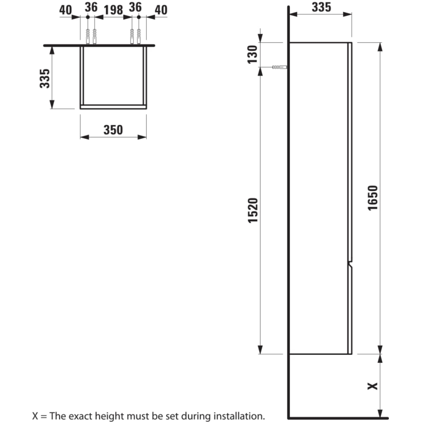 LAUFEN H4831220954791 - Koupelnová skříňka PRO 165 cm dub