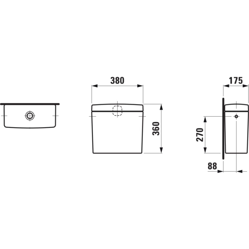 LAUFEN H8269520009721 - Splachovací nádržka PRO boční přívod keramika/bílá