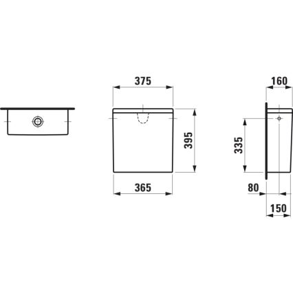 LAUFEN H8299520009721 - Splachovací nádržka PRO boční přívod keramika/bílá