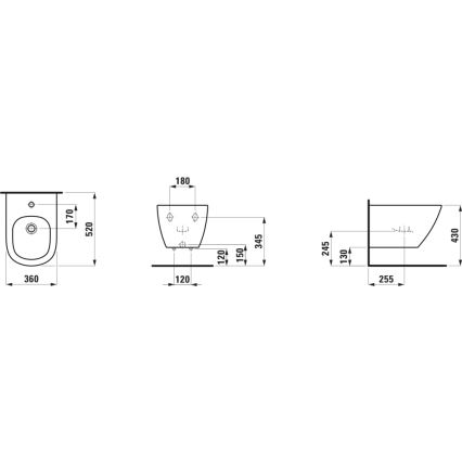 LAUFEN H8300810003021 - Závěsný bidet LUA keramika/bílá