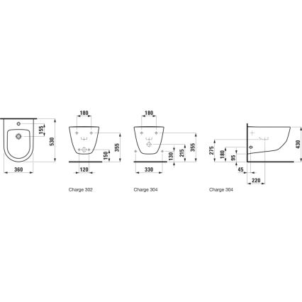 LAUFEN H8309520003021 - Závěsný bidet PRO keramika/bílá