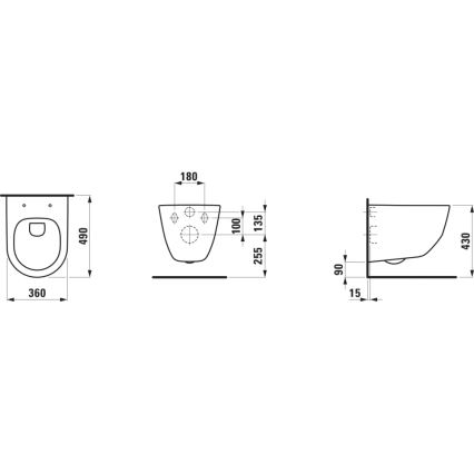 LAUFEN H8669550000001 - Závěsné WC PRO keramika/bílá + záchodové prkénko SoftClose PRO duroplast/bílá