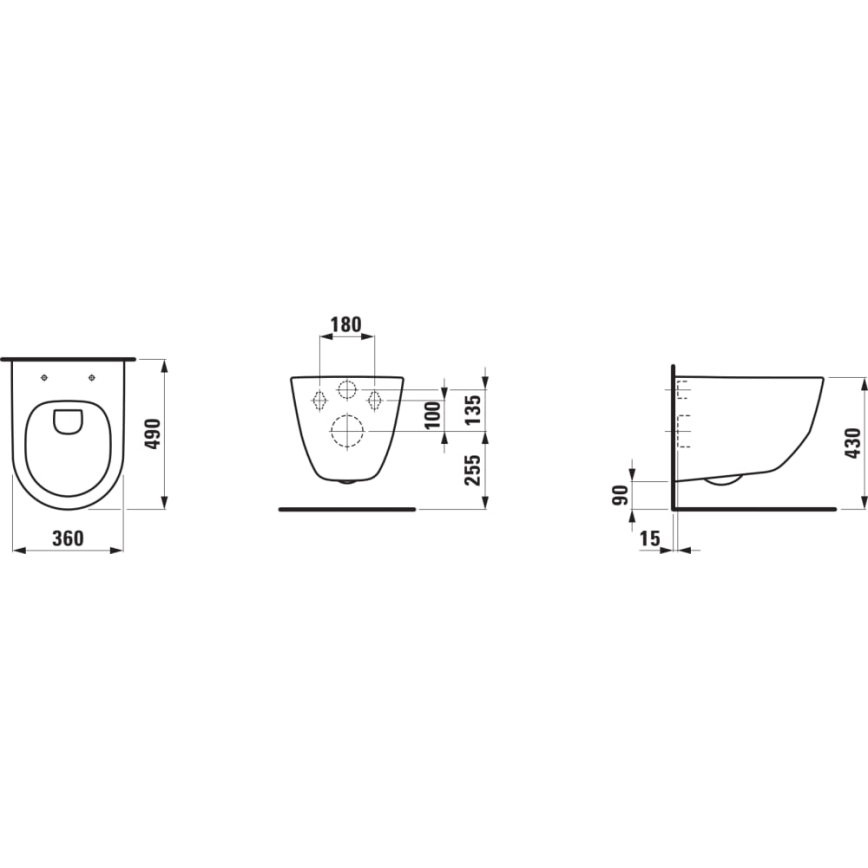 LAUFEN H8669550000001 - Závěsné WC PRO keramika/bílá + záchodové prkénko SoftClose PRO duroplast/bílá