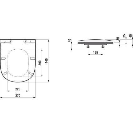 LAUFEN H8910830000001 - Záchodové prkénko SoftClose LUA duroplast/bílá
