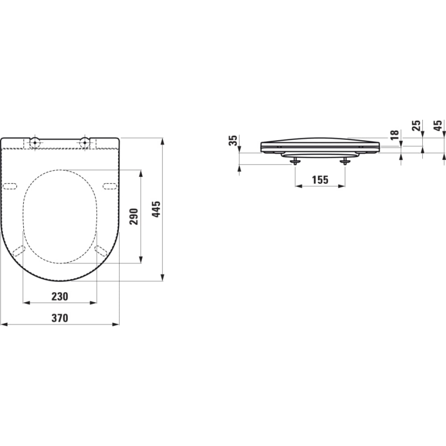 LAUFEN H8989650000001 - Záchodové prkénko PRO duroplast/bílá