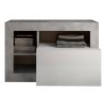 Lavice LENOR 91x59x35 cm bílá/šedá beton