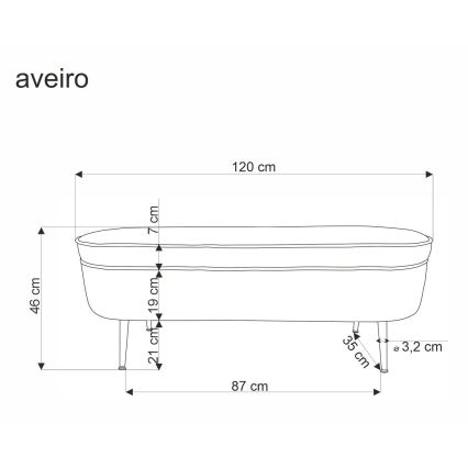 Lavice s úložným prostorem AVEIRO 46x120 cm bílá