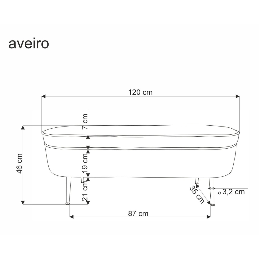 Lavice s úložným prostorem AVEIRO 46x120 cm bílá