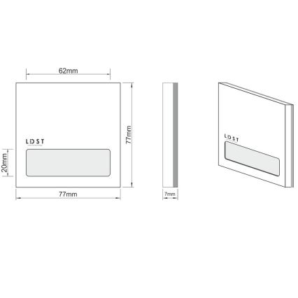 LDST AL-01-CB-BC5 - LED schodišťové svítidlo ALEX 5xLED/1,2W/230V lesklá černá 3500K