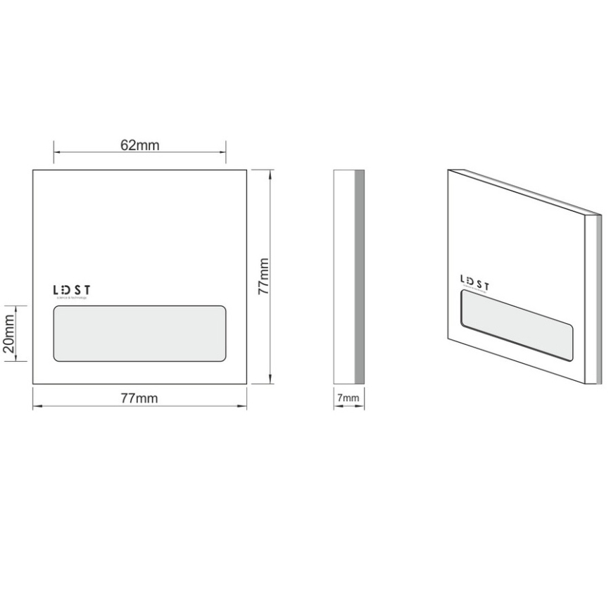 LDST AL-01-CB-BZ5 - LED schodišťové svítidlo ALEX 5xLED/1,2W/230V lesklá černá 6500K