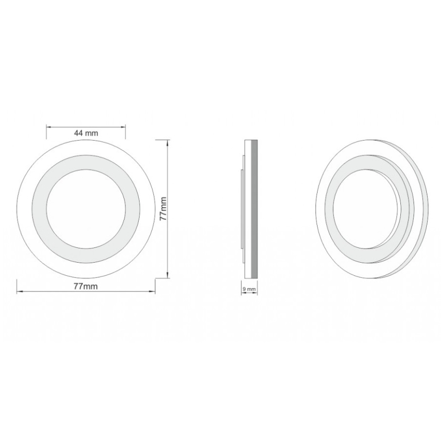 LDST LI-01-SC-BC8 - LED schodišťové svítidlo LILI 8xLED/1,2W/230V matná černá 3500K