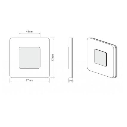 LDST SW-01-SC-BZ8 - LED schodišťové svítidlo SWIFT 8xLED/1,2W/230V matná černá 6500K