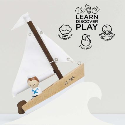 Le Toy Van - Dřevěná plachetnice s kapitánem buk