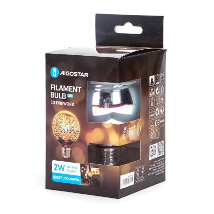 LED 3D Dekorační žárovka E27/2W/230V - Aigostar