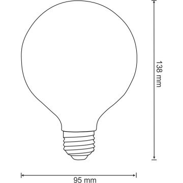 LED 3D Dekorační žárovka G95 E27/3,5W/230V