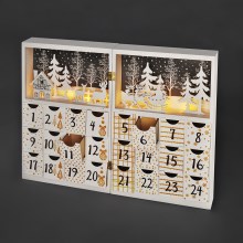 LED Adventní kalendář LED/2xAAA dřevo