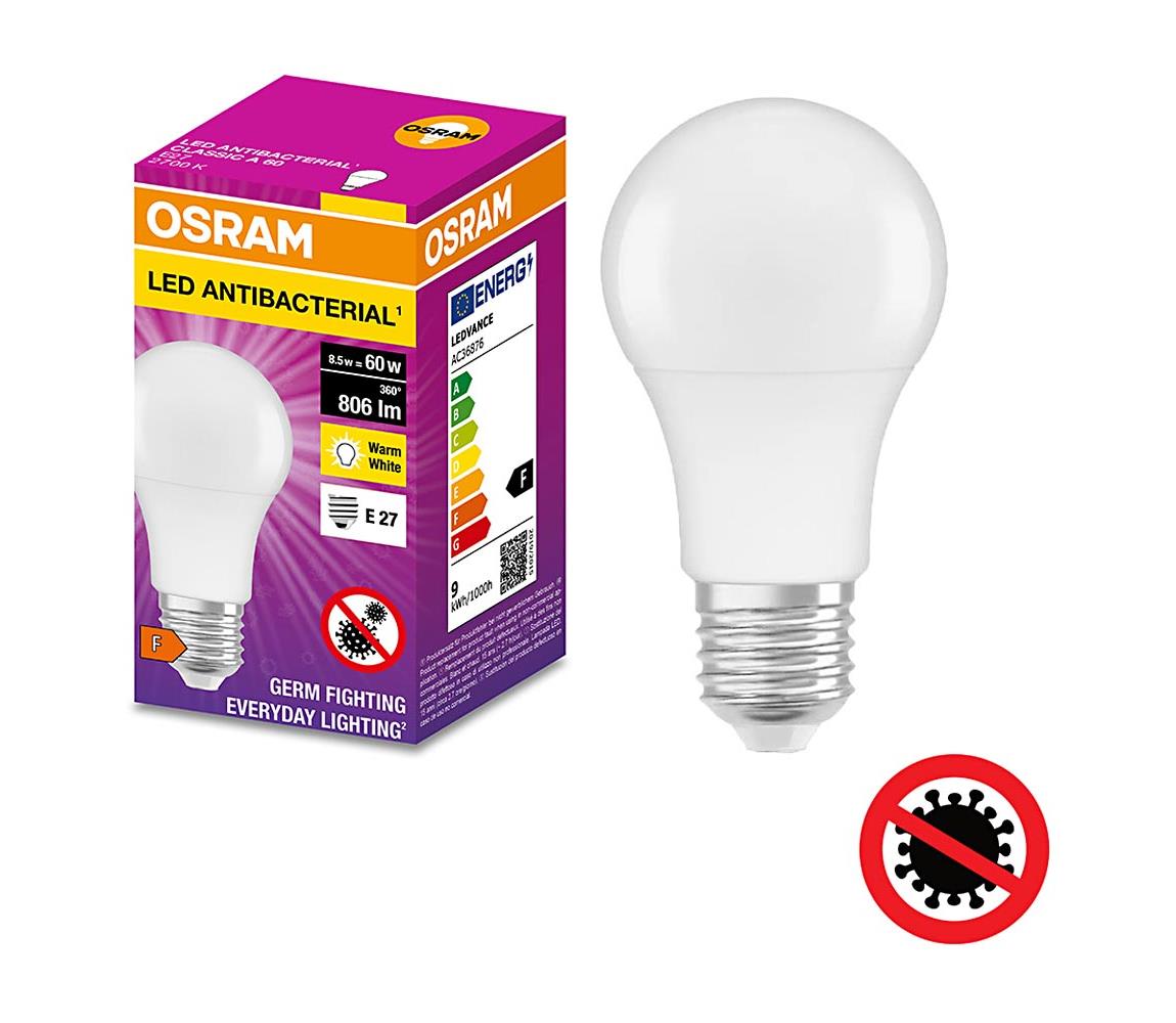 Osram LED Antibakteriální žárovka A60 E27/8,5W/230V 2700K