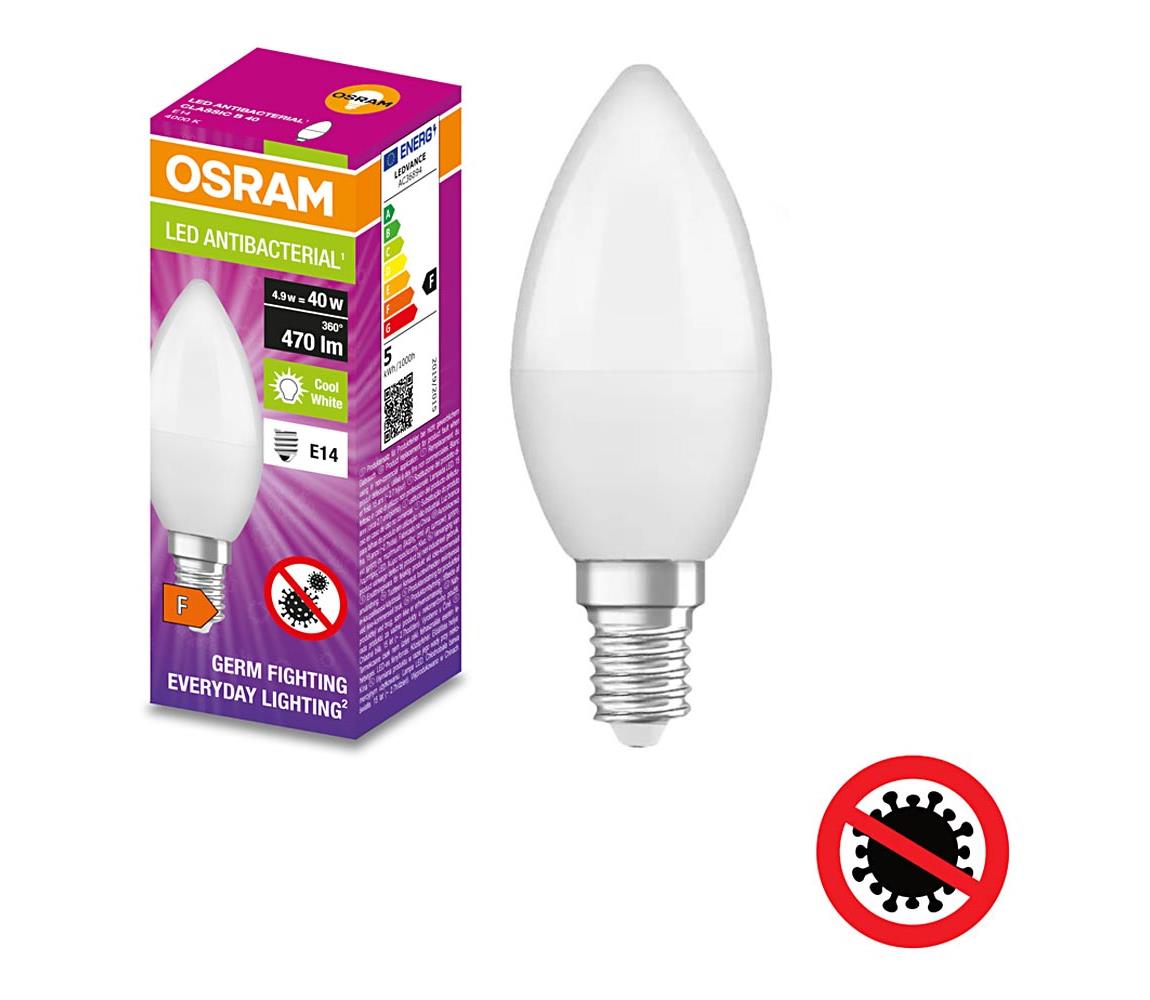 Osram LED Antibakteriální žárovka B40 E14/4,9W/230V 4000K - Osram P22708