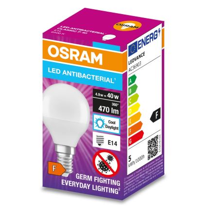 LED Antibakteriální žárovka P40 E14/4,9W/230V 6500K - Osram