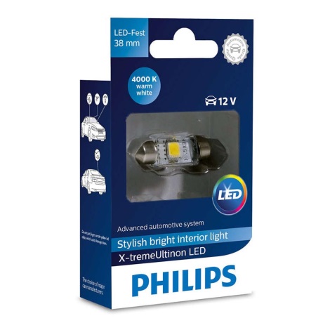 LED Autožárovka Philips X-TREME ULTINON 128584000KX1 LED SV8.5-8/0,8W/12V 4000K