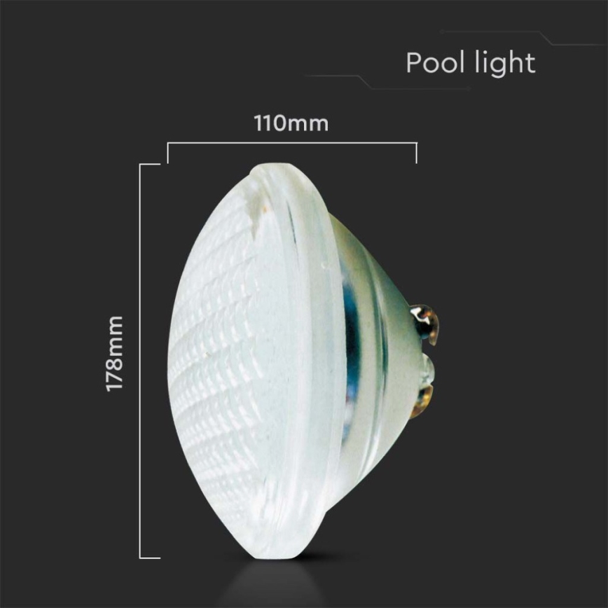 LED Bazénová žárovka LED/35W/12V IP68 6500K