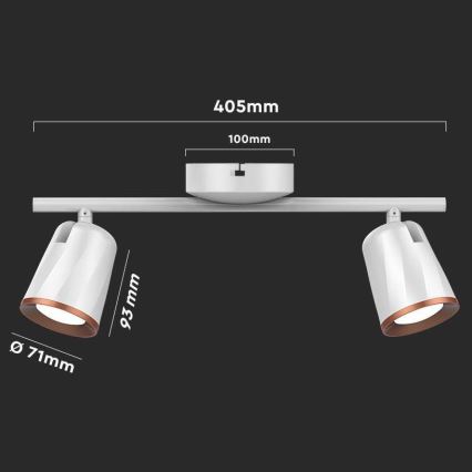 LED Bodové svítidlo 2xLED/5W/230V 3000K bílá