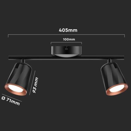 LED Bodové svítidlo 2xLED/5W/230V 4000K černá