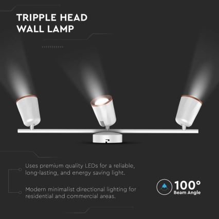 LED Bodové svítidlo 3xLED/5W/230V 3000K bílá