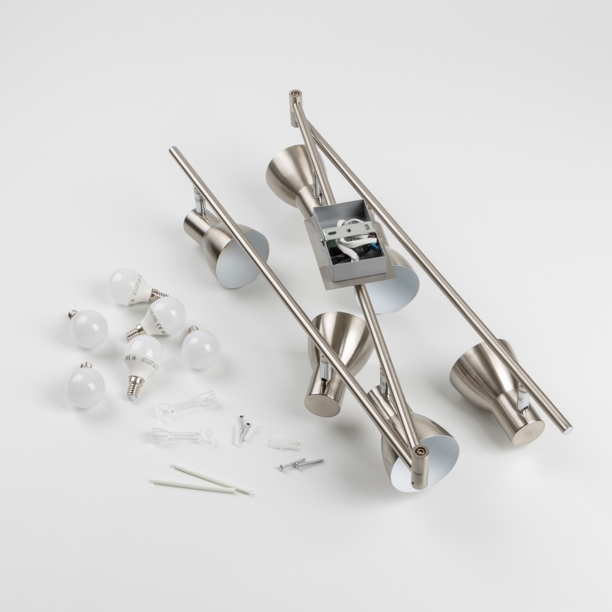 LED Bodové svítidlo 6xE14/5W/230V matný chrom