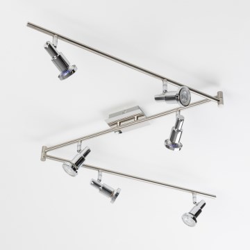 LED Bodové svítidlo 6xGU10/5W/230V matný chrom