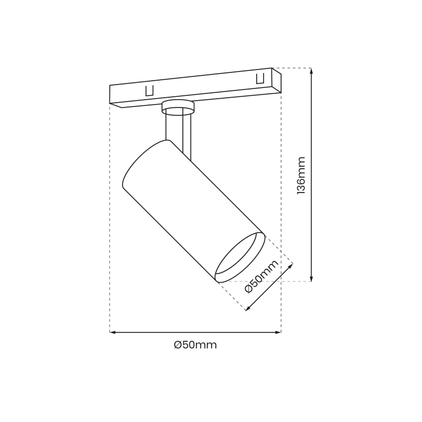 LED Bodové svítidlo do lištového systému MAGNETIC TRACK LED/10W/48V černá
