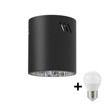 LED Bodové svítidlo GEORGE 1xE27/6W/230V pr. 11 cm černá