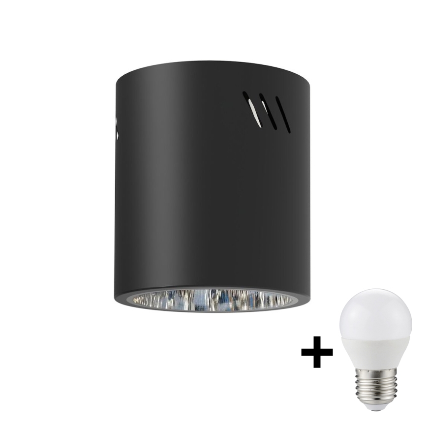 LED Bodové svítidlo GEORGE 1xE27/6W/230V pr. 11 cm černá