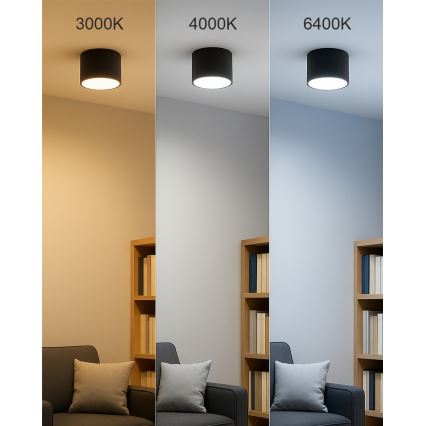 LED Bodové svítidlo LED/10W/230V 3000/4000/6400K pr. 12 cm černá