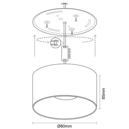 LED Bodové svítidlo LED/12W/230V 4000K pr. 8 cm bílá