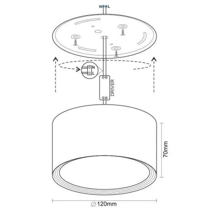 LED Bodové svítidlo LED/14W/230V 4000K pr. 12 cm bílá