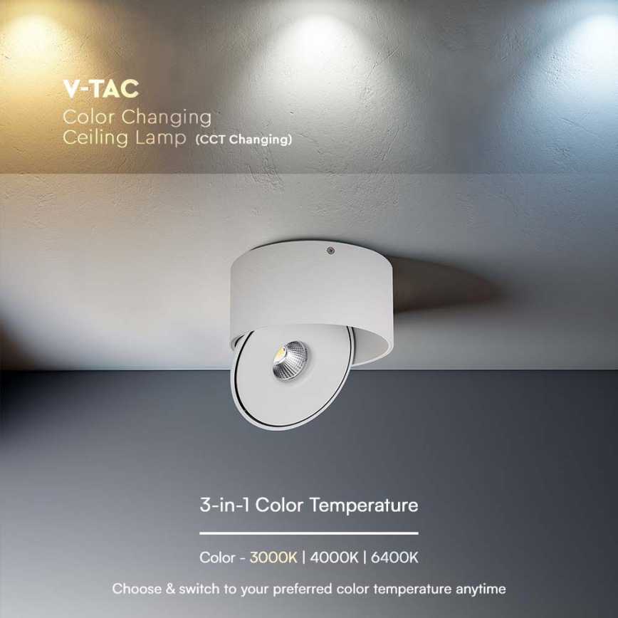 LED Flexibilní bodové svítidlo LED/20W/230V 3000/4000/6400K CRI 90 bílá