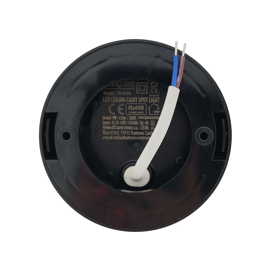 LED Bodové svítidlo LED/9W/230V pr. 9 cm černá