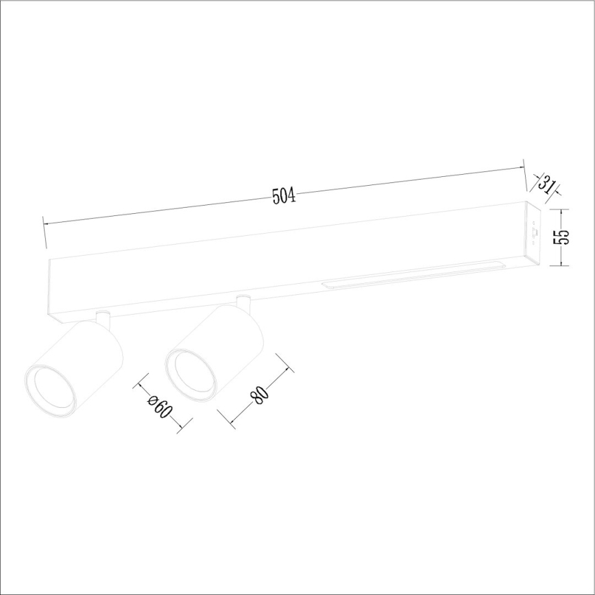 LED Bodové svítidlo MAGNET LED/5W/230V + 2xGU10/60W 3000/4000K bílá