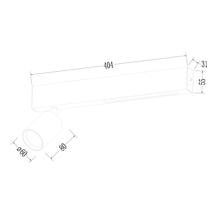 LED Bodové svítidlo MAGNET LED/5W/230V + 2xGU10/60W 3000/4000K černá