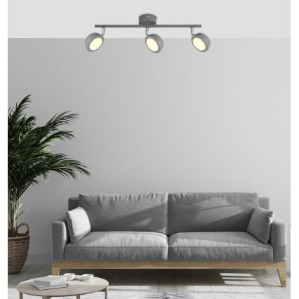 LED Bodové svítidlo MILD 3xLED/6W/230V šedá