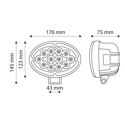 LED Bodové svítidlo pro automobil CREE LED/36W/10-30V IP67 6000K