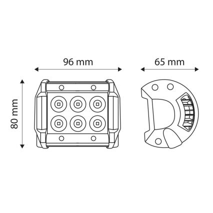 LED Bodové svítidlo pro automobil EPISTAR LED/18W/10-30V IP67 6000K