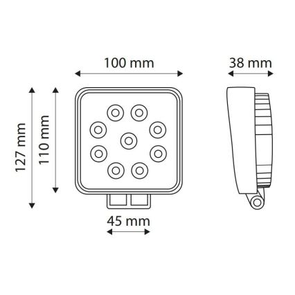 LED Bodové svítidlo pro automobil EPISTAR LED/27W/10-30V IP67 6000K