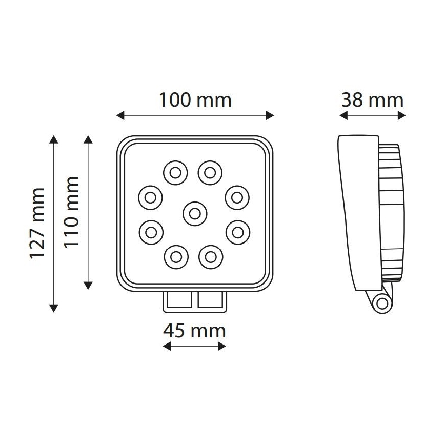 LED Bodové svítidlo pro automobil EPISTAR LED/27W/10-30V IP67 6000K