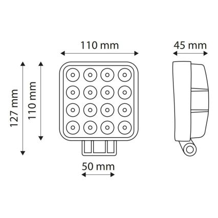 LED Bodové svítidlo pro automobil EPISTAR LED/48W/10-30V IP67 6000K