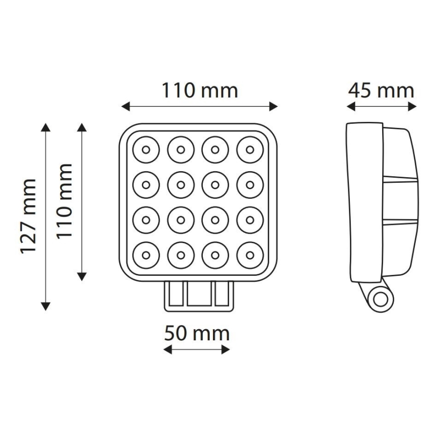 LED Bodové svítidlo pro automobil EPISTAR LED/48W/10-30V IP67 6000K