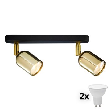 LED Bodové svítidlo TOP 2xGU10/10W/230V černá/zlatá