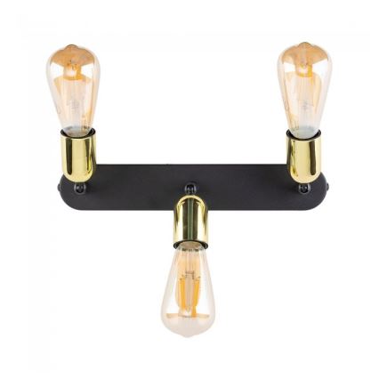 LED Bodové svítidlo TOP 3xE27/15W/230V černá/zlatá